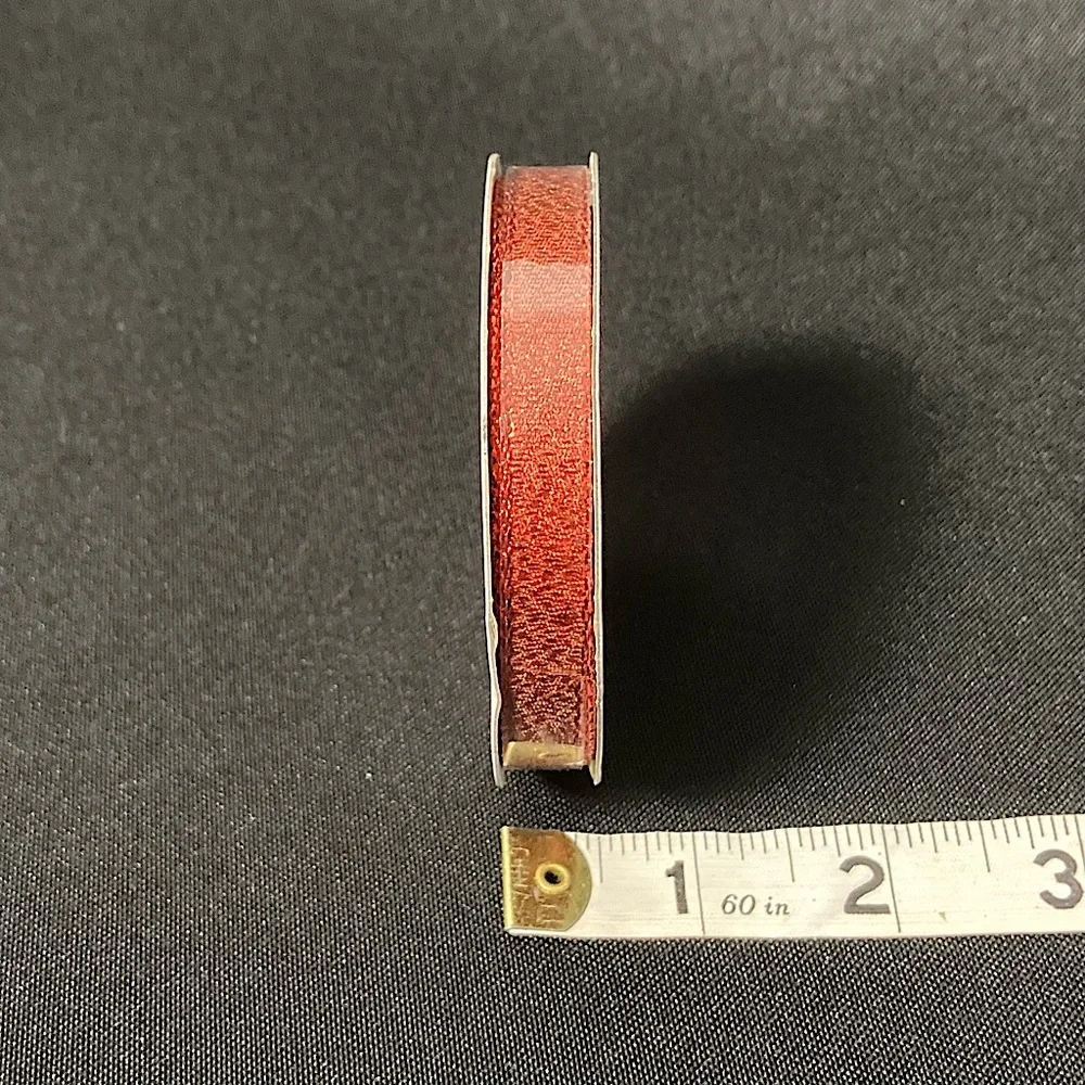 ⭐️ Celebrate It Narrows Metallic Glittery Red Ribbon 3/8” x 108”